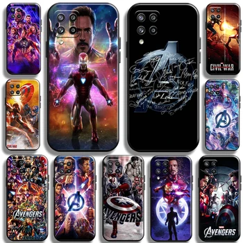 Marvel Avengers Kapak Telefon Kılıfı İçin Samsung Galaxy A22 A22 5G Yumuşak TPU Funda Sıvı Silikon Kabuk Darbeye Dayanıklı Siyah Coque  5