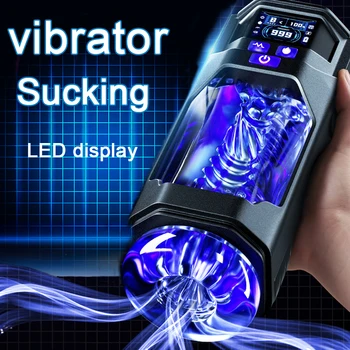 Masturbator otomatik erkekler için lcd monitör emme makinesi ısıtma gerçek vajina oral seks Erkek mastürbasyon ekipmanları yetişkin malzemeleri  5