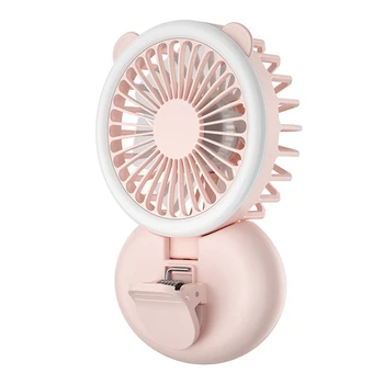 Mini el fanı Taşınabilir Klip Fan USB Şarj Edilebilir sessiz fan Gece Lambası İle Ofis Ev İçin Açık  1
