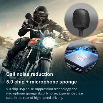 Motosiklet Kulaklık Bluetooth Kask FM Radyo Kulaklık Su Geçirmez Kablosuz Müzik Çalar Handsfree Kiti Moto Sürme  5