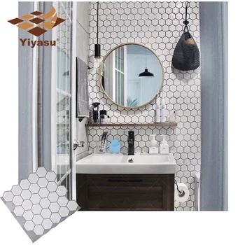 Mozaik vinil yapışkan Kendinden Yapışkanlı Duvar Kağıdı 3D Kabuğu ve Sopa duvar karoları Mutfak ve Banyo Backsplash için DIY-10 levhalar  4