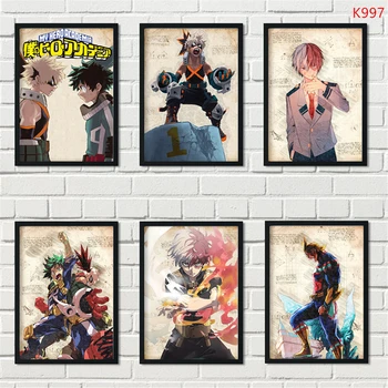 My Hero Academia Japon Manga Anime Boyama suluboya Resim çocuk Odası iblis avcısı duvar sanat posterleri tuval boyama  5