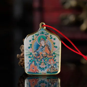 Padmasambhava Buda Heykeli Küçük Thangka Tibet Budizm Bakır Folyo Kolye  5