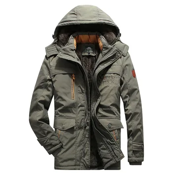 Parker ceket rahat klasik kış orta uzunlukta pamuk ceket kalınlaşmış takım ceket gevşek büyük boy palto ısıtmalı erkek giyim  5