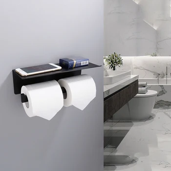 Paslanmaz çelik tuvalet kağıdı tutucusu mutfak kağıdı rulo Tutucu Banyo WC Kağıt telefon tutucu Raf havlu rulosu raf Aksesuarları  3