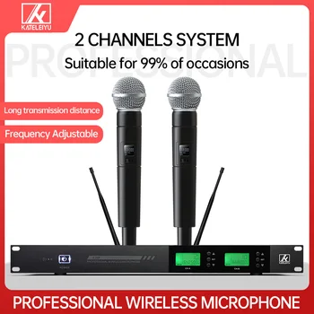 Profesyonel UHF Kablosuz Mikrofon 2 Kanal Sistemi El Kulaklık Yaka Kilise Okul Açık Hava Etkinliği Sahne Karaoke  3