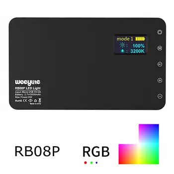RB08P RGB LED kamera Video ışığı Tam Renkli Video cep lambası Kısılabilir 2500K-8500K İki Renkli panel aydınlatma  5