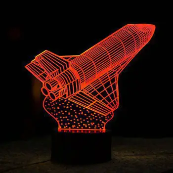Roketler 3d gece lambası uzaktan kumandalı anahtar 7 renk değişimi masa lambası Usb Led gece ışıkları çocuk oyuncak hediye Led Usb 3d ışık  5