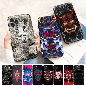 Samurai Oni Maskesi Telefon Kılıfı için iPhone 14 11 12 13 Mini Pro XS Max Kapak 6 7 8 Artı X XR SE 2020 Funda Kabuk  5