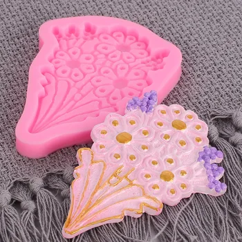 Sevgililer Günü DIY Pasta Kalıpları Sugarcraft Üç Ayçiçeği silikon kalıp Çikolata Mutfak Aksesuarları Kek Dekorasyon Araçları  5