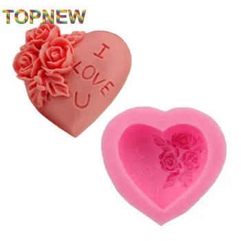 Silikon Çiçek Aşk Kalp Sabun Kalıp Fondan Kek Dekorasyon Pişirme Araçları 2271  2