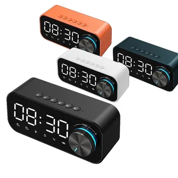 Taşınabilir kablosuz hoparlör Led Ekran çift alarmlı saat Saat Gece Lambası Akıllı App Bluetooth Uyumlu Hoparlörler Destek Tf Kart  5