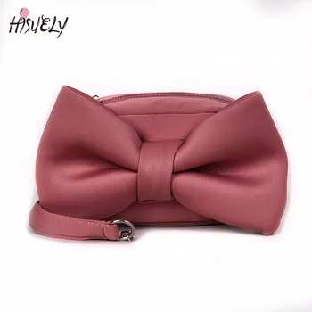 Varış Moda Kadın Omuz askılı çanta Güzel Yay Debriyaj Tatlı Bayan Zincir Küçük Çantalar Sevimli Çanta Akşam el çantası Q4  5