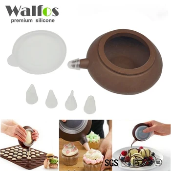 WALFOS Gıda Sınıfı Silikon Kalıplar Macaron Mat DIY Sıkma Memesi Kek Dekorasyon Araçları Tatlı Süslemeleri Ucu Mutfak Aksesuarları  3