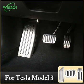 WEDOI Araba Metal Fren Performans Pedallar Tesla Modeli 3 / Y Araba Gaz Pedalı Kapakları Pad 3 adet / takım  5