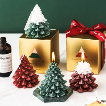 Yaratıcı el yapımı Noel ağacı kokulu mum Noel sahne atmosfer düzeni ıns ev dekorasyon süsler hediye fotoğraf sahne  5