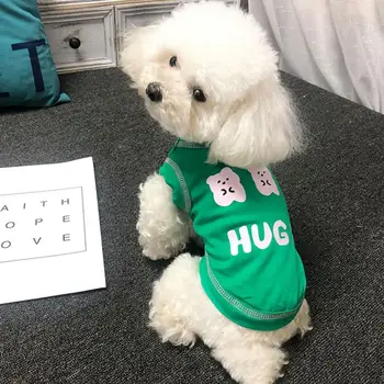 Yaz köpek t-shirt Yuvarlak Boyun Rahat Pamuk Köpek Baskılı Yelek Köpek Yelekler Yaz Köpek giysileri 2021  0
