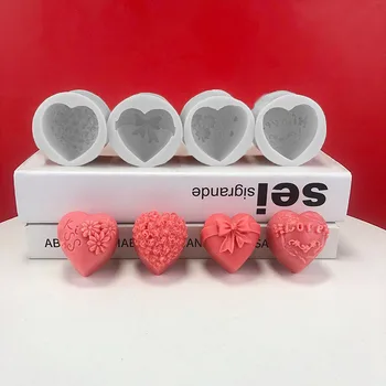 Yeni DIY Küçük Aşk Çikolata Alçı Mum Kalıp Aromaterapi silikon kalıp Kek Dekorasyon Araçları Pişirme Aksesuarları Sabun Kalıp  5