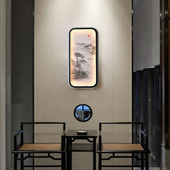 Yeni Çin duvar lambası oturma odası yemek odası dekorasyon mürekkep duvar çay odası Çin tarzı sundurma yatak odası arka plan duvar lambası  5