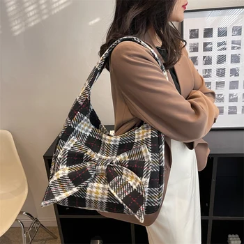 Yüksek Kapasiteli Tote Çanta Kadınlar için 2023 Trend Moda Tasarım Yay Üst Kolu Büyük Alışveriş Alışveriş Omuz Yan Çanta Çanta  5