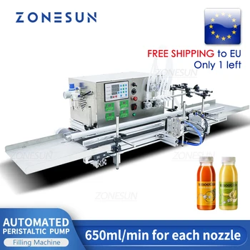 ZONESUN Sıvı dolum makinesi Otomatik Masaüstü Peristaltik Pompa İçecekler Parfüm su doldurma Konveyörlü  5