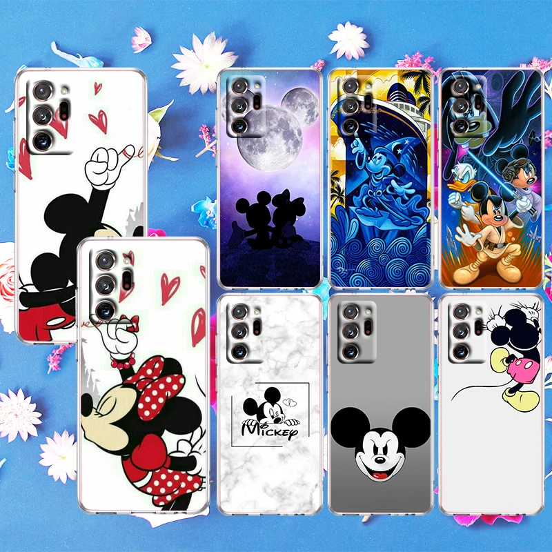Disney Mickey Aşk Minnie Samsung Not 20 10 9 Ultra Artı F23 M52 M21 A73 A70 A20 A10 A8 A03 j7 j6 Şeffaf telefon kılıfı