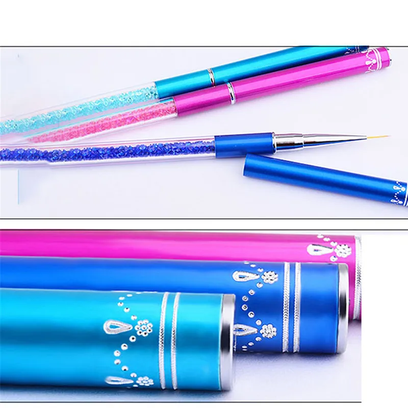 3 Renkler Nail Art Kalem Süsleyen Çizim Boyama UV Jel Astar cila fırçası Seti Nail Art Süsleyen Araçları Sıcak Satış