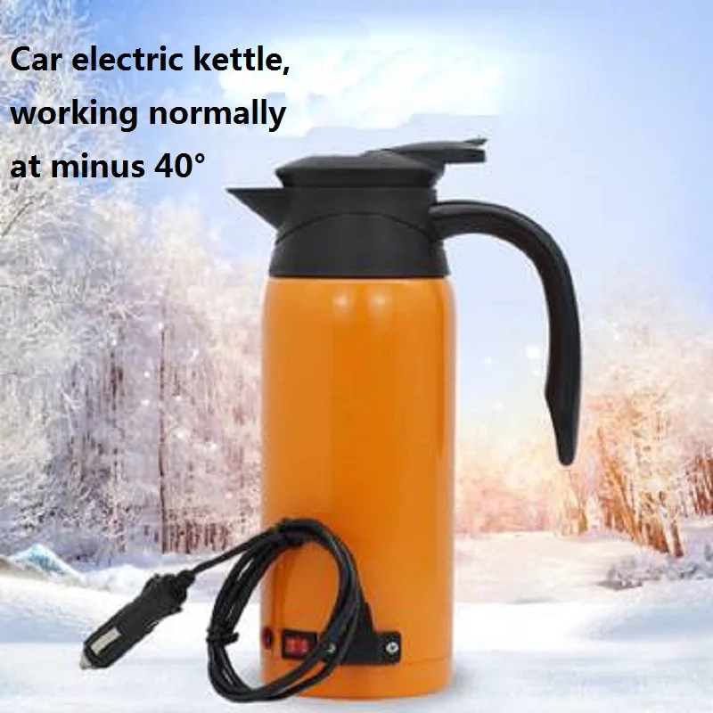 Evrensel araba elektrikli su ısıtıcısı 12 V/24 V gerilim akıllı kimlik araba paslanmaz çelik seyahat kaynar fincan su ısıtıcısı