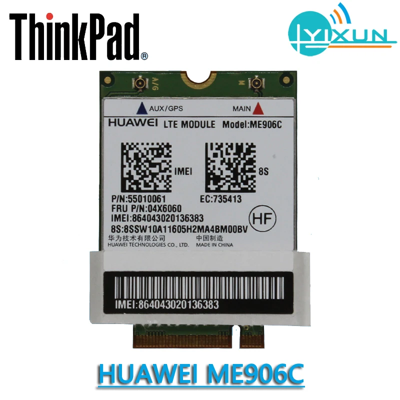 HUAWEİ ME906C Anten İle LTE 4G modülü FRU: 04X6060 4G WLAN KARTI Lenovo ThinkPad 10/8 TDD LTE / TD-SCDMA / FDD LTE