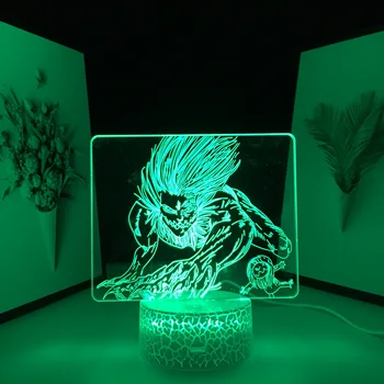 Çene Titan çocuklar için doğum günü hediyesi yatak odası dekoru ışık Manga Titan Masa Lambası 3D led ışık Anime Titan  5