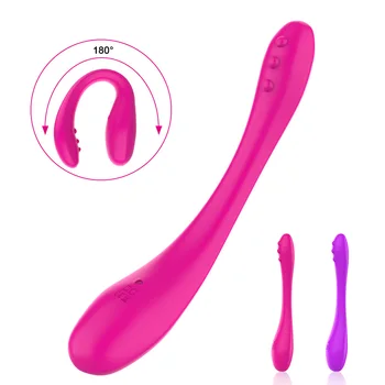Çift Uçlu 9 Hızları Bükülebilir Kadın Masturbator G-Spot Klitoral Stimülatörü Seks Oyuncakları Kadınlar için Vajinal Masaj Yapay Penis Vibratör  5