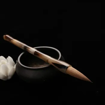Çin Geleneksel Kaligrafi Fırçası Kalem Boyama Büyük Düzenli Komut Dosyası Çakal Saç Boynuzları Kalemlik Yazı Fırçası Hediye  10