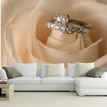 Özel 3D duvar resimleri, romantik beyaz gül çiçek duvar kağıtları papel de parede, oturma odası kanepe TV duvar yatak odası arka plan duvar kağıdı  5